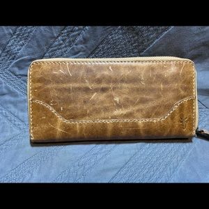 FRYE Melissa Zip Around Leather Wallet